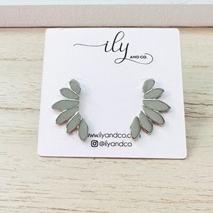 Silver Wing Stud Boutique Earrings New